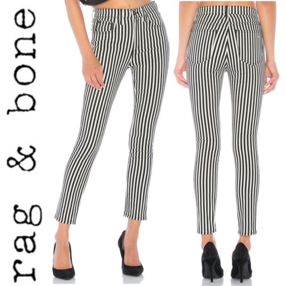 rag & bone Denim - rag & bone striped high rise ankle skinny.jeans 24